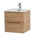 Тумба с раковиной подвесная BelBagno ЭТНА (ETNA) 50 Rovere Bianco, раковина белая ETNA-500-2C-SO-WO;BB500ETL