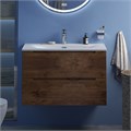 Тумба с раковиной подвесная BelBagno ЭТНА (ETNA) 80 Rovere Moro, раковина белая BB-8099-3-80 ETNA39-800/390-2C-SO-RW-P;BB-8099-3-80