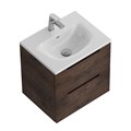 Тумба с раковиной подвесная BelBagno ЭТНА (ETNA) 50 Rovere Moro, раковина белая BB-8099-3-50 ETNA39-500/390-2C-SO-RW-P;BB-8099-3-50