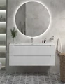 Тумба с раковиной подвесная BelBagno ЭТНА (ETNA) 120 Bianco Lucido, раковина белая BB-8099-120 ETNA-1200-2C-SO-BL-P;BB-8099-120