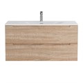 Тумба с раковиной подвесная BelBagno ЭТНА (ETNA) 100 Rovere Bianco, раковина белая BB-8099-100 ETNA-1000-2C-SO-WO-P;BB-8099-100