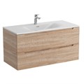 Тумба с раковиной подвесная BelBagno ЭТНА (ETNA) 100 Rovere Bianco, раковина белая BB-8099-100 ETNA-1000-2C-SO-WO-P;BB-8099-100