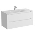 Тумба с раковиной подвесная BelBagno ЭТНА (ETNA) 100 Bianco Lucido, раковина белая BB-8099-100 ETNA-1000-2C-SO-BL-P;BB-8099-100