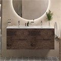 Тумба с раковиной на две чаши подвесная BelBagno ЭТНА (ETNA) 120 Rovere Moro, раковина белая BB-8099-120-2 ETNA-1200-4C-SO-2-RW;BB-8099-120-2