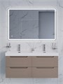 Тумба с раковиной подвесная с четырьмя ящиками BelBagno ЭТНА (ETNA) 120 Бежевый Матовый, раковина BB-8078-120-2 BB-8078-120-2;ETNA-1200-4C-SO-2-CO