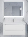 Тумба с раковиной подвесная BelBagno ЭТНА (ETNA) 100 Белый Матовый, раковина BB-8078-100 BB-8078-100;ETNA-1000-2C-SO-BO