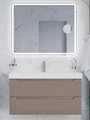 Тумба с раковиной подвесная BelBagno ЭТНА (ETNA) 100 Бежевый Матовый, раковина BB-8078-100 BB-8078-100;ETNA-1000-2C-SO-CO