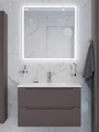 Тумба с раковиной подвесная BelBagno ЭТНА (ETNA) 90 Темно-Серый Матовый, раковина BB-8099-90 BB-8099-90;ETNA-900-2C-SO-GSO