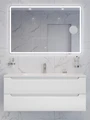 Тумба с раковиной подвесная BelBagno ЭТНА (ETNA) 120 Белый Матовый, раковина BB-8099-120 BB-8099-120;ETNA-1200-2C-SO-BO