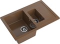 GRANFEST Мойка композит QUADRO GF-Q--775KL 1.5-чаш+крыло 775*500мм  терракот арт.GF- Q-775KL терракот