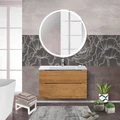 Тумба со стеклянной раковиной подвесная BelBagno ЭТНА (ETNA-H60) 90 Rovere Nature, раковина белая ETNA-H60-900-2C-SO-RN-P;BB910/465-LV-VTR-BL