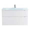 Тумба со стеклянной раковиной подвесная BelBagno ЭТНА (ETNA-H60) 90 Bianco Lucido, раковина белая ETNA-H60-900-2C-SO-BL-P;BB910/465-LV-VTR-BL