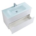 Тумба со стеклянной раковиной подвесная BelBagno ЭТНА (ETNA-H60) 80 Bianco Lucido, раковина белая ETNA-H60-800-2C-SO-BL-P;BB810/465-LV-VTR-BL