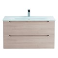 Тумба со стеклянной раковиной подвесная BelBagno ЭТНА (ETNA) 90 Rovere Grigio, раковина белая ETNA-900-2C-SO-RG-P;BB910/465-LV-VTR-BL