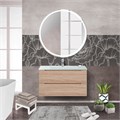 Тумба со стеклянной раковиной подвесная BelBagno ЭТНА (ETNA) 80 Rovere Bianco, раковина белая ETNA-800-2C-SO-WO-P;BB810/465-LV-VTR-BL