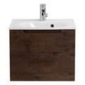 Тумба с раковиной подвесная с одним ящиком BelBagno ЭТНА (ETNA) 60 Rovere Moro, раковина белая ETNA-600-1C-SO-RW-P;BB1923-600