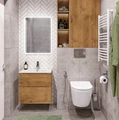 Тумба с раковиной подвесная BelBagno ЭТНА (ETNA-H60) 60 Rovere Nature, раковина белая ETNA-H60-600-2C-SO-RN-P;BB1923-600