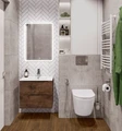 Тумба с раковиной подвесная BelBagno ЭТНА (ETNA) 60 Rovere Moro, раковина белая ETNA-600-2C-SO-RW-P;BB1923-600