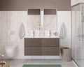 Тумба с раковиной подвесная с четырьмя ящиками BelBagno ФОРМАТ (UNO) 120 Бежевый матовый, раковина BB-8099-120-2 UNO-1200-4C-SO-СO;BB-8099-120-2