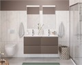 Тумба с раковиной подвесная с четырьмя ящиками BelBagno ФОРМАТ (UNO) 120 Бежевый матовый, раковина BB-8099-120-2 UNO-1200-4C-SO-СO;BB-8099-120-2