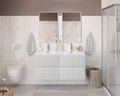 Тумба с раковиной подвесная с четырьмя ящиками BelBagno ФОРМАТ (UNO) 120 Bianco Opaco, раковина CZR-8073-120-2 UNO-1200-4C-SO-BO;CZR-8073-120-2