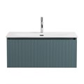 Тумба с раковиной подвесная с одним ящиком BelBagno ФОРМАТ (UNO) 80 Голубой Матовый, раковина BB-8099-80 UNO-800-1C-SO-AO;BB-8099-3-80