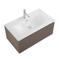 Тумба с раковиной подвесная с одним ящиком BelBagno ФОРМАТ (UNO) 80 Бежевый матовый, раковина BB-8099-80 UNO-800-1C-SO-СO;BB-8099-3-80
