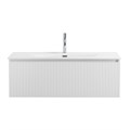 Тумба с раковиной подвесная с одним ящиком BelBagno ФОРМАТ (UNO) 100 Bianco Opaco, раковина BB-8099-100 UNO-1000-1C-SO-BO;BB-8099-100
