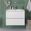 Тумба с раковиной подвесная BelBagno ФОРМАТ (UNO-MINI) 90 Bianco Opaco, раковина BB-8099-3-90 UNO-MINI-900-2C-SO-BO;BB-8099-3-90