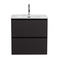 Тумба с раковиной подвесная BelBagno ФОРМАТ (UNO-MINI) 60 Темно-Серый Матовый, раковина BB-8099-3-60 UNO-MINI-600-2C-SO-GSO;BB-8099-3-60