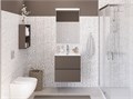 Тумба с раковиной подвесная BelBagno ФОРМАТ (UNO-MINI) 60 Бежевый матовый, раковина BB-8099-3-60 UNO-MINI-600-2C-SO-СO;BB-8099-3-60
