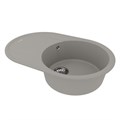 Кухонная мойка Lemark LACHA 760 врезная овальная с крылом из кварцгранита, Грей 9910057