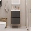 Тумба с раковиной подвесная BelBagno ФОРМАТ (UNO-MINI) 40 Темно-Серый Матовый, раковина BB-8099-3-40 UNO-MINI-400-2C-SO-GSO;BB-8099-3-40