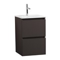 Тумба с раковиной подвесная BelBagno ФОРМАТ (UNO-MINI) 40 Темно-Серый Матовый, раковина BB-8099-3-40 UNO-MINI-400-2C-SO-GSO;BB-8099-3-40