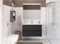 Тумба с раковиной подвесная BelBagno ФОРМАТ (UNO-MINI) 100 Темно-Серый Матовый, раковина BB-8099-3-100 UNO-MINI-1000-2C-SO-GSO;BB-8099-3-100