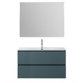 Тумба с раковиной подвесная BelBagno ФОРМАТ (UNO-MINI) 100 Голубой Матовый, раковина BB-8099-3-100 UNO-MINI-1000-2C-SO-AO;BB-8099-3-100