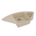 Кухонная мойка Lemark IRKANA 980 врезная угловая с доп. чашей и крылом из кварцгранита, Бежевый 9910044