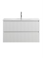 Тумба с раковиной подвесная BelBagno ФОРМАТ (UNO-MINI) 100 Bianco Opaco, раковина BB-8099-3-100 UNO-MINI-1000-2C-SO-BO;BB-8099-3-100