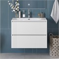 Тумба с раковиной подвесная BelBagno ФОРМАТ (UNO) 80 Bianco Opaco, раковина BB-8099-80 UNO-800-2C-SO-BO;BB-8099-80