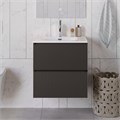 Тумба с раковиной подвесная BelBagno ФОРМАТ (UNO) 60 Темно-Серый Матовый, раковина BB-8099-60 UNO-600-2C-SO-GSO;BB-8099-60