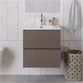 Тумба с раковиной подвесная BelBagno ФОРМАТ (UNO) 60 Бежевый матовый, раковина BB-8099-60 UNO-600-2C-SO-СO;BB-8099-60