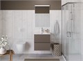 Тумба с раковиной подвесная BelBagno ФОРМАТ (UNO) 60 Бежевый матовый, раковина BB-8099-60 UNO-600-2C-SO-СO;BB-8099-60