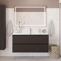 Тумба с раковиной подвесная BelBagno ФОРМАТ (UNO) 120 Темно-Серый Матовый, раковина BB-8099-120 UNO-1200-2C-SO-GSO;BB-8099-120