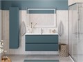 Тумба с раковиной подвесная BelBagno ФОРМАТ (UNO) 120 Голубой Матовый, раковина BB-8099-120 UNO-1200-2C-SO-AO;BB-8099-120