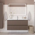 Тумба с раковиной подвесная BelBagno ФОРМАТ (UNO) 120 Бежевый матовый, раковина BB-8099-120 UNO-1200-2C-SO-СO;BB-8099-120
