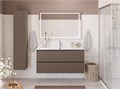Тумба с раковиной подвесная BelBagno ФОРМАТ (UNO) 120 Бежевый матовый, раковина BB-8099-120 UNO-1200-2C-SO-СO;BB-8099-120