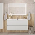 Тумба с раковиной подвесная BelBagno ФОРМАТ (UNO) 120 Bianco Opaco, раковина BB-8099-120 UNO-1200-2C-SO-BO;BB-8099-120