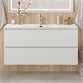 Тумба с раковиной подвесная BelBagno ФОРМАТ (UNO) 120 Bianco Opaco, раковина BB-8099-120 UNO-1200-2C-SO-BO;BB-8099-120