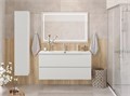 Тумба с раковиной подвесная BelBagno ФОРМАТ (UNO) 120 Bianco Opaco, раковина BB-8099-120 UNO-1200-2C-SO-BO;BB-8099-120
