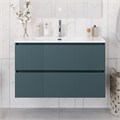 Тумба с раковиной подвесная BelBagno ФОРМАТ (UNO) 100 Голубой Матовый, раковина BB-8099-100 UNO-1000-2C-SO-AO;BB-8099-100